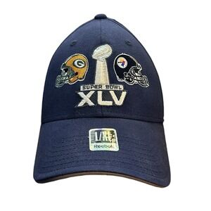 Super Bowl XLV Reebok Hat L/XL Packers vs Steelers NFL Stadium Collection NWT